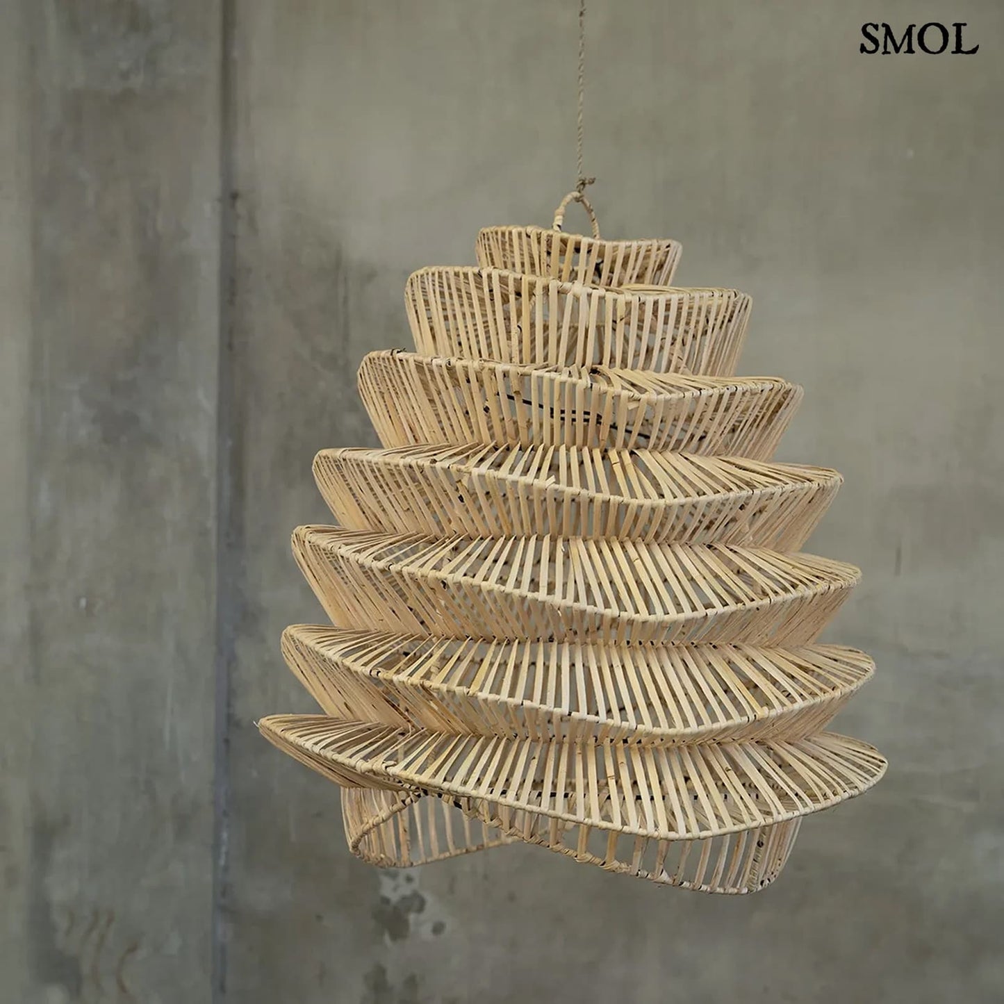 Természetes Rattan Függőlámpaernyő, 55 cm | GOOD VIBES | SMOL - szürke háttérrel