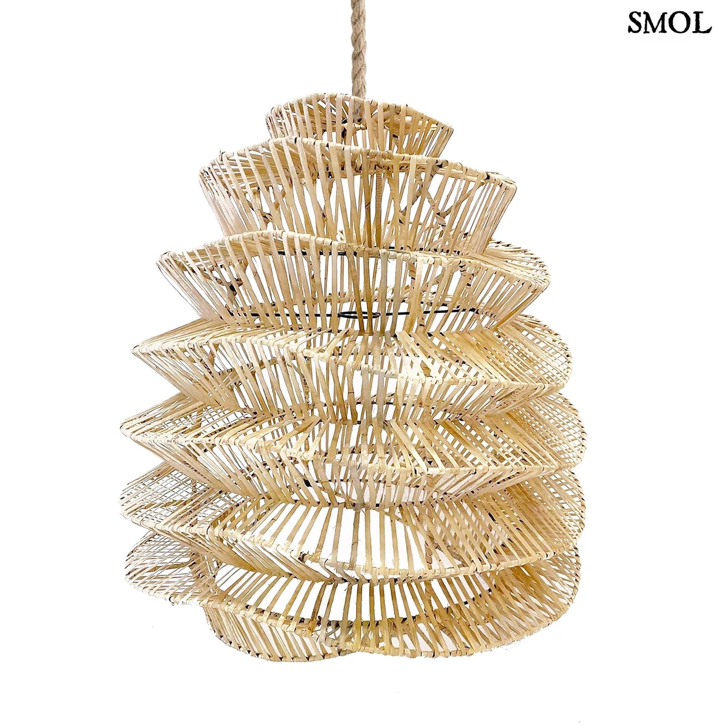 Természetes Rattan Függőlámpaernyő, 55 cm | GOOD VIBES | SMOL - fehér háttérrel