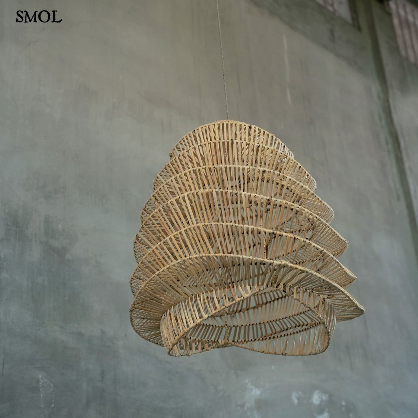 Természetes Rattan Függőlámpaernyő, 55 cm | GOOD VIBES | SMOL - alulról, ferdén