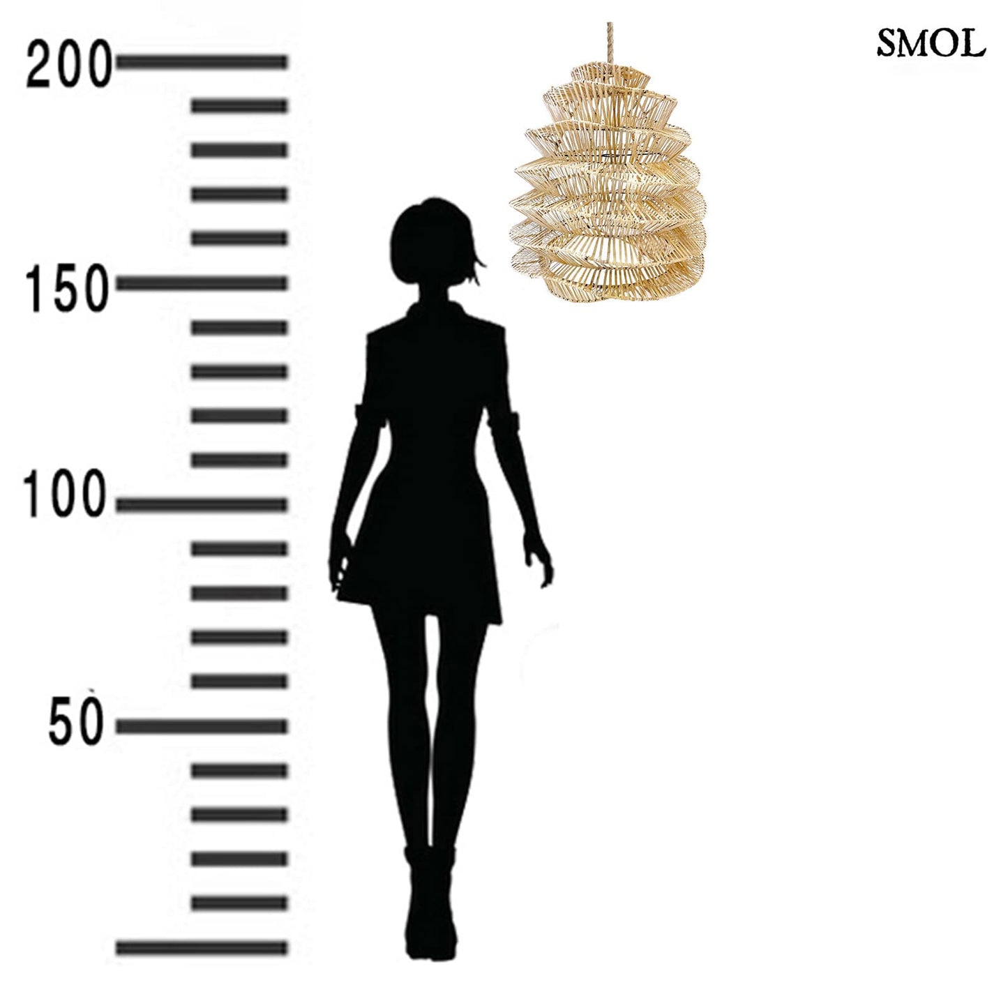 Természetes Rattan Függőlámpaernyő, 55 cm | GOOD VIBES | SMOL - méretarányosan