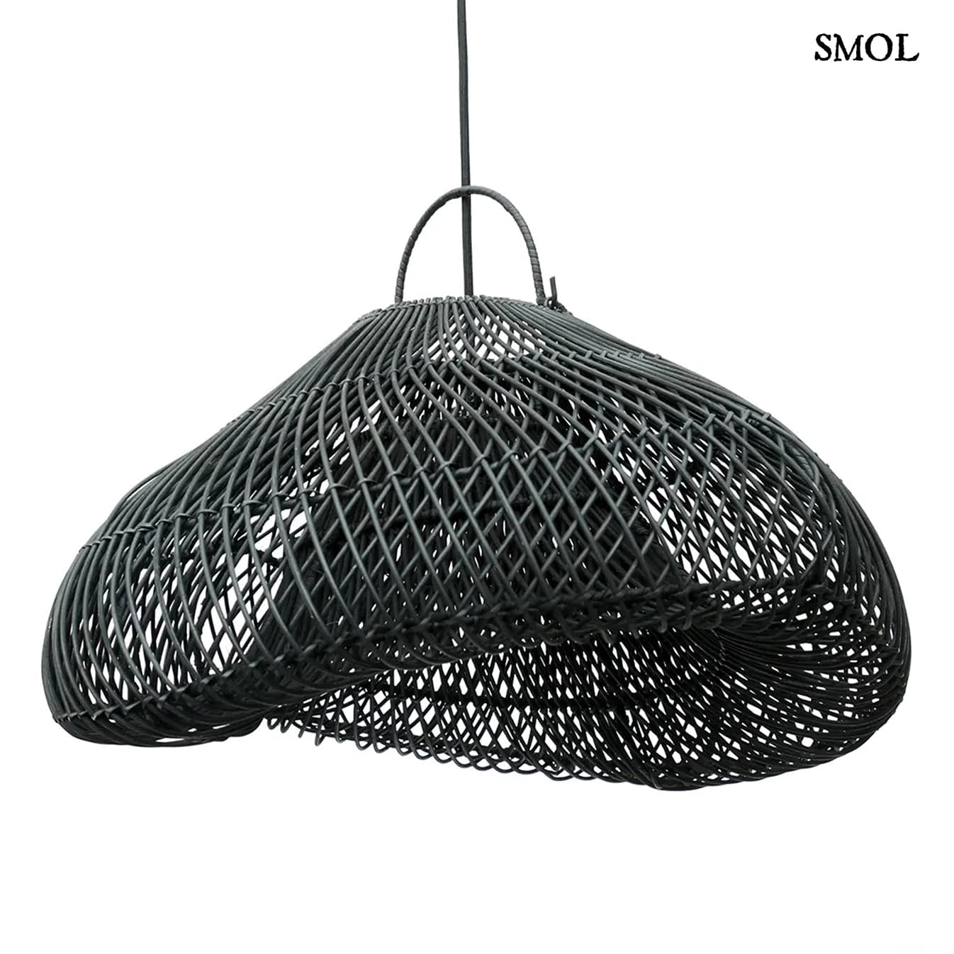 Természetes Rattan Függőlámpaernyő, ⌀60 cm | CLOUD | SMOL - fehér háttérrel