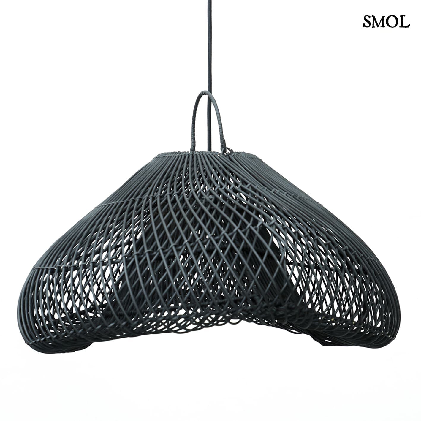 Természetes Rattan Függőlámpaernyő, ⌀60 cm | CLOUD | SMOL - oldalról