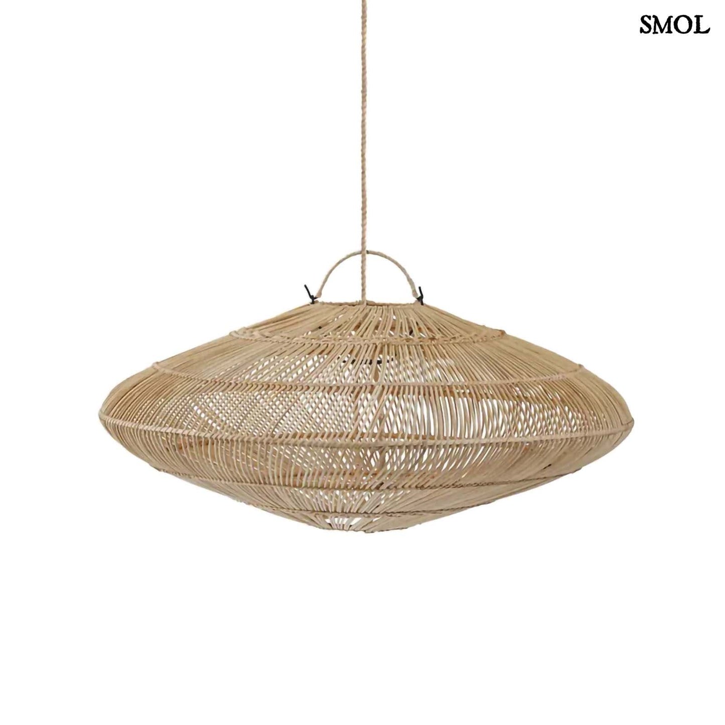 Függőlámpaernyő - natúr, rattan, ⌀75 cm | MACARON | SMOL - fehér háttérrel