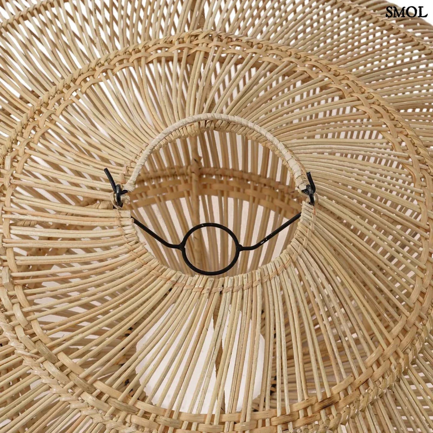 Függőlámpaernyő - natúr, rattan, ⌀75 cm | MACARON | SMOL - felülről, nagyítva