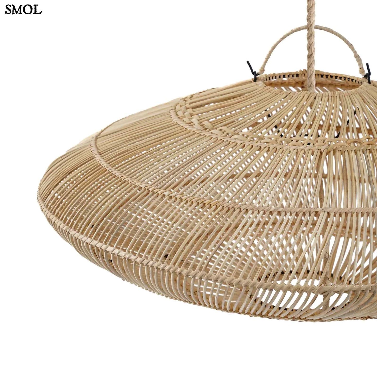 Függőlámpaernyő - natúr, rattan, ⌀75 cm | MACARON | SMOL - oldalról nagyítva