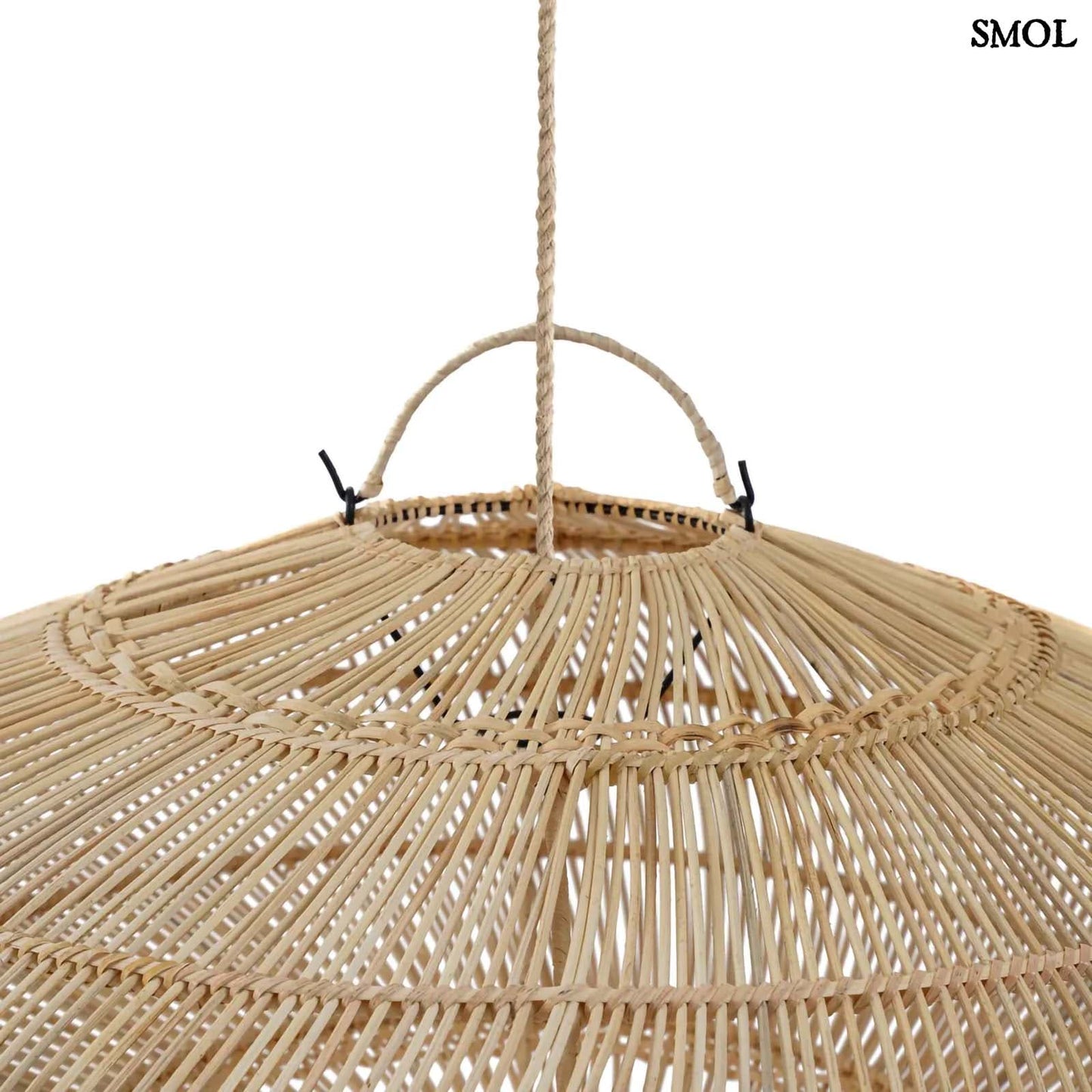 Függőlámpaernyő - natúr, rattan, ⌀75 cm | MACARON | SMOL - felső rész nagyítva