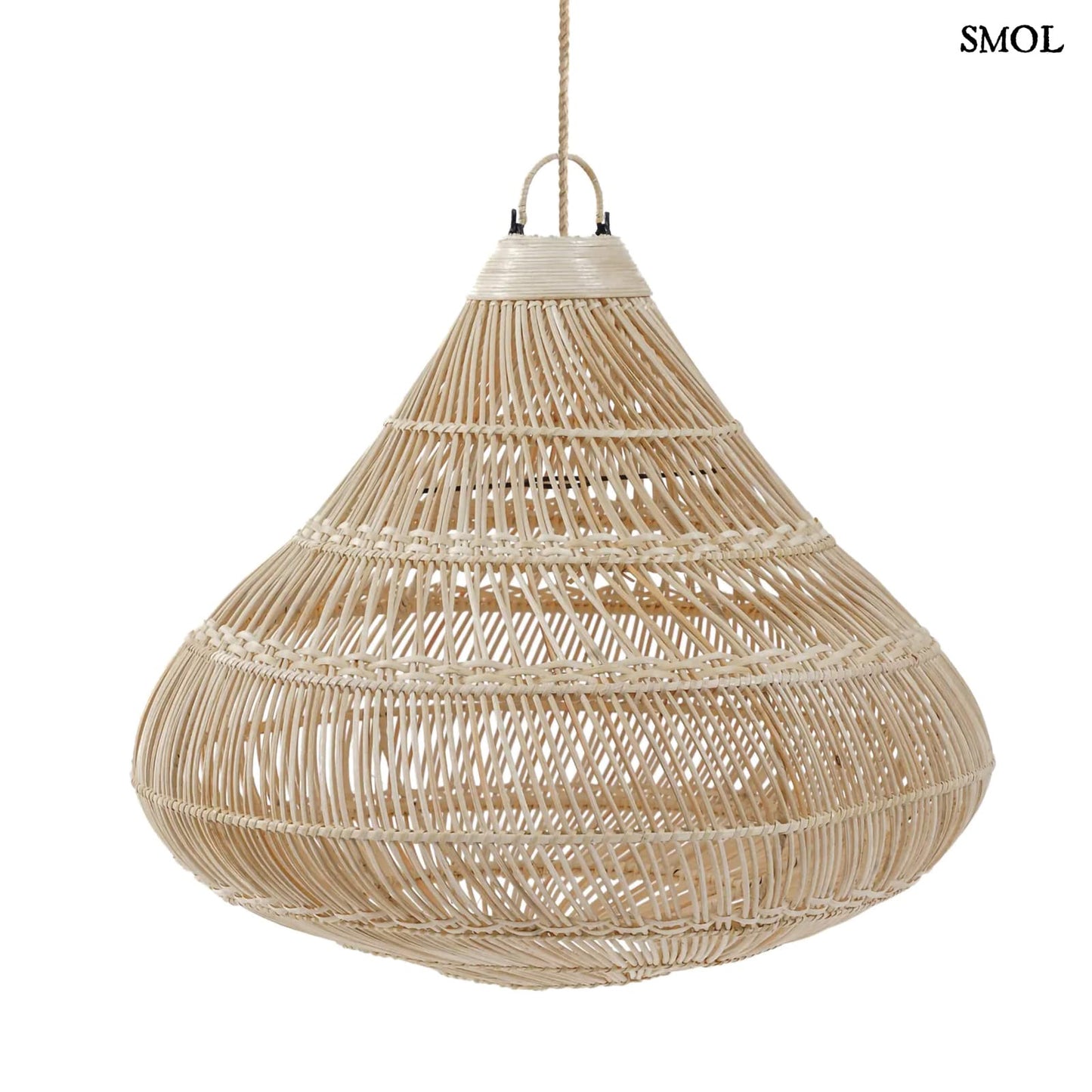 Természetes Rattan Függőlámpaernyő, 80 cm | DROP | SMOL - fehér háttérrel
