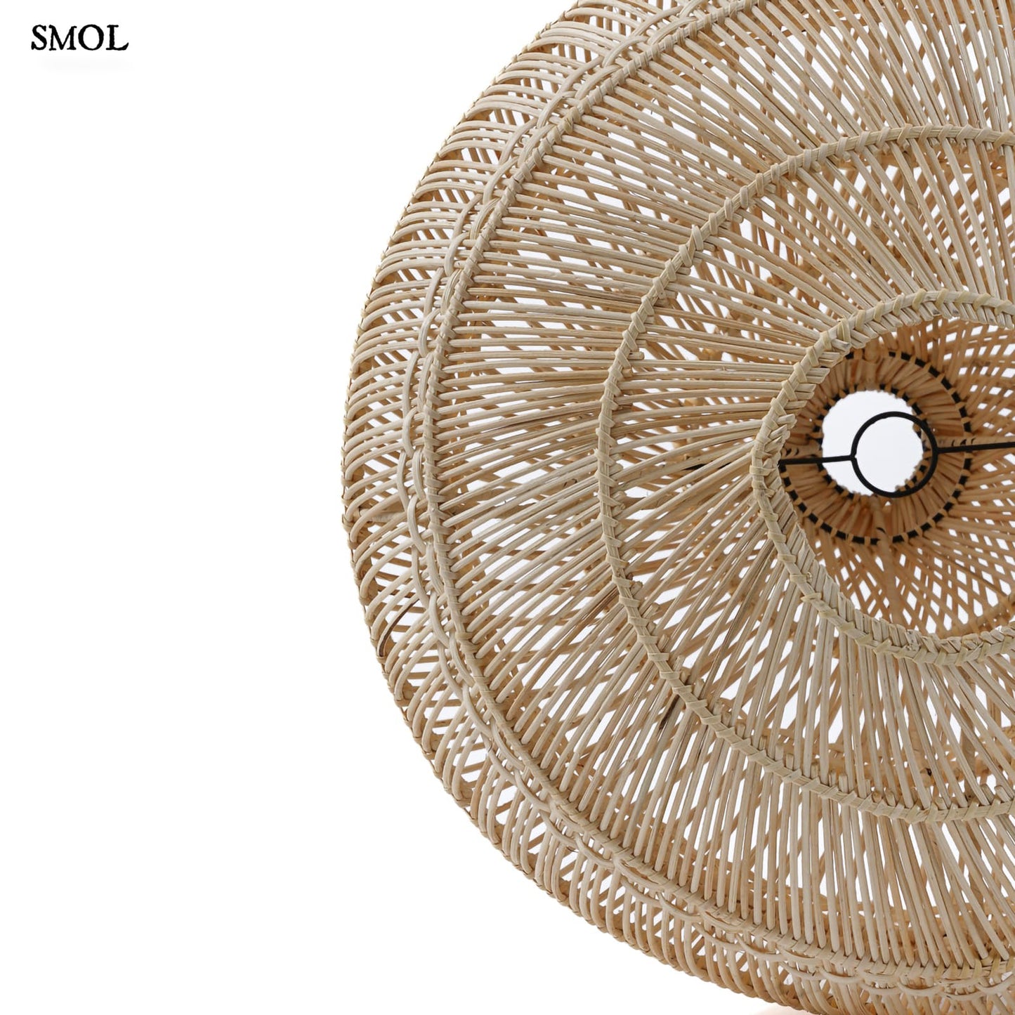 Természetes Rattan Függőlámpaernyő, 80 cm | DROP | SMOL - alulról, nagyítva