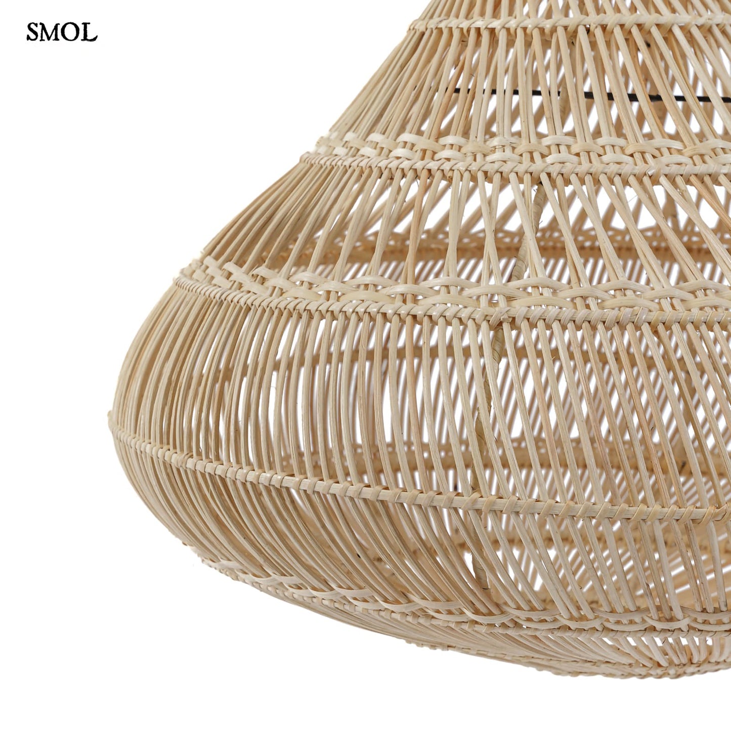 Természetes Rattan Függőlámpaernyő, 80 cm | DROP | SMOL - oldalról nagyítva
