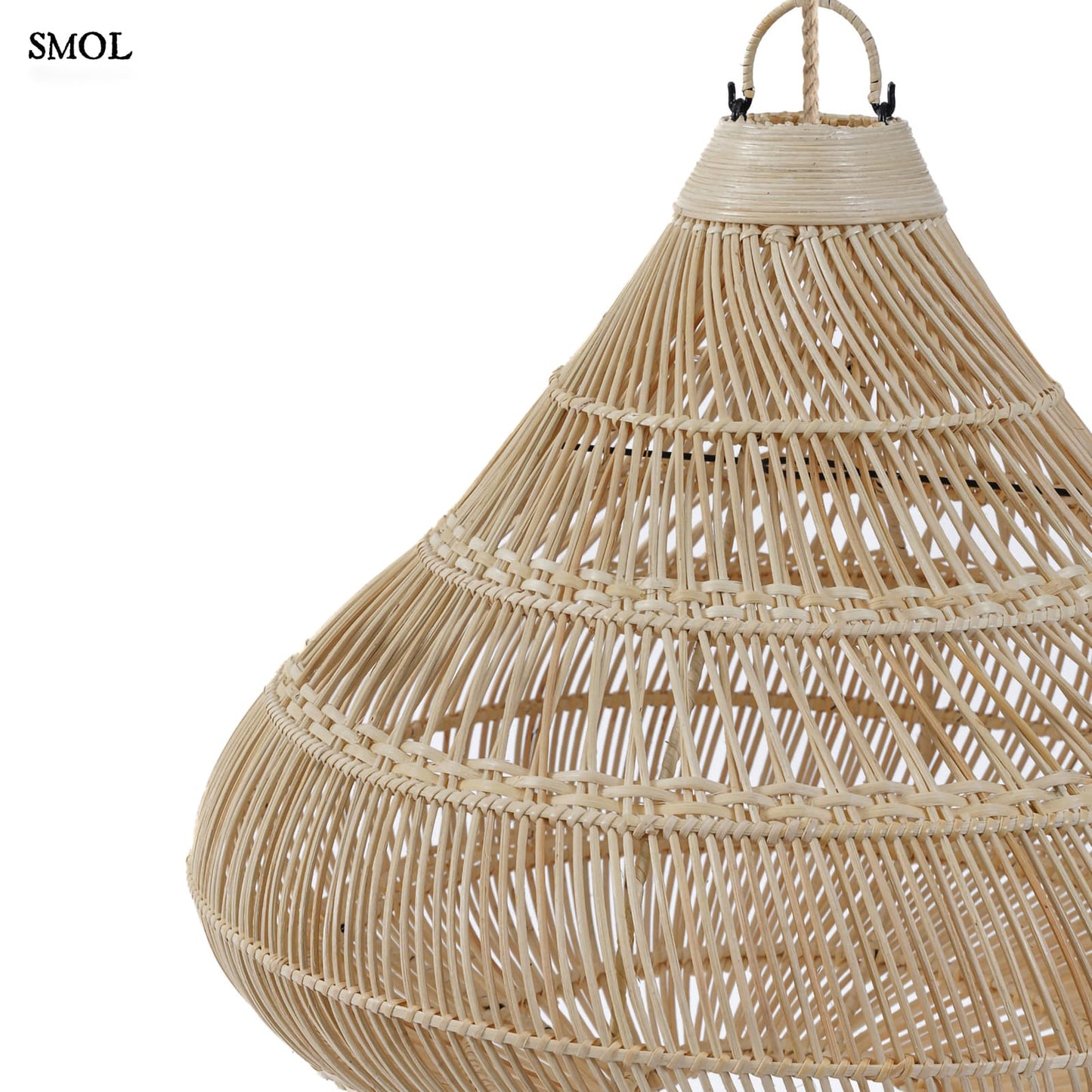 Természetes Rattan Függőlámpaernyő, 80 cm | DROP | SMOL - oldalról