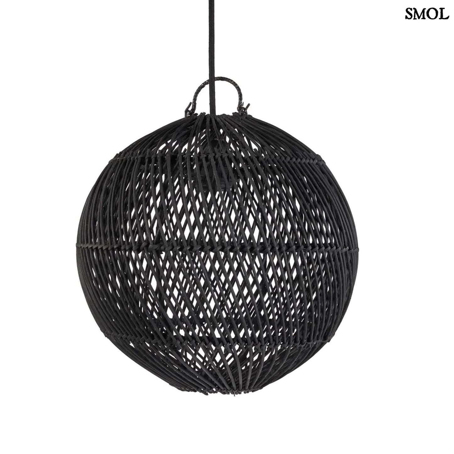 Természetes Rattan Függőlámpaernyő, ⌀30 cm | BUBBLE | SMOL - fehér háttérrel