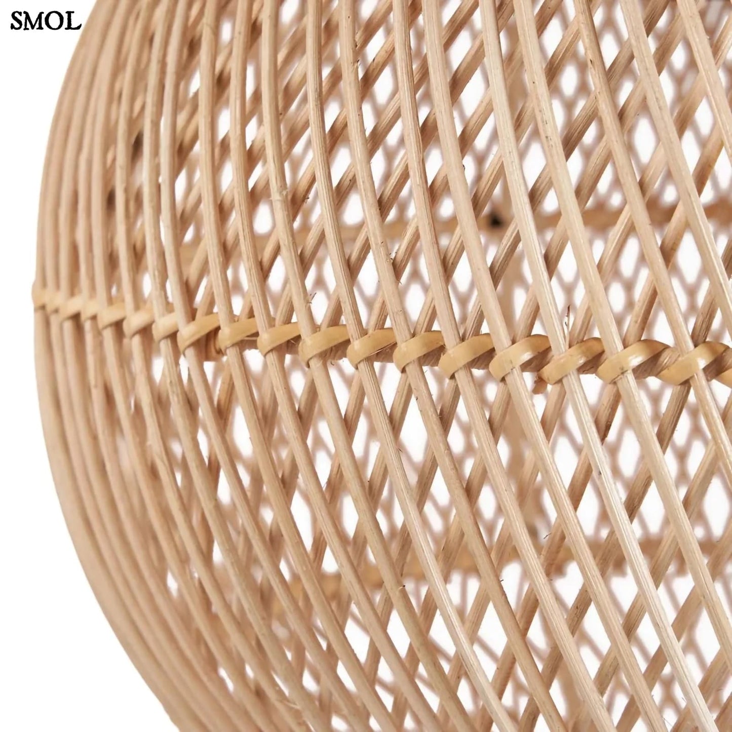 Természetes Rattan Függőlámpaernyő, ⌀ 50 cm | BUBBLE | SMOL - oldalról nagyítva