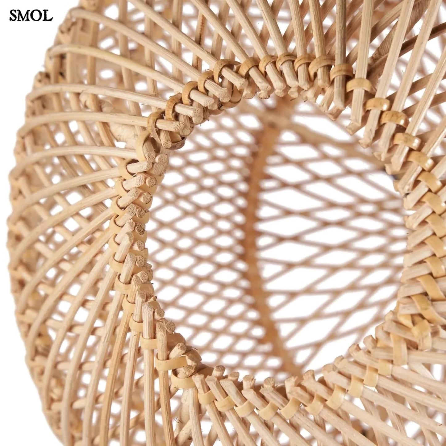 Természetes Rattan Függőlámpaernyő, ⌀ 50 cm | BUBBLE | SMOL - alulról, ferdén nagyítva