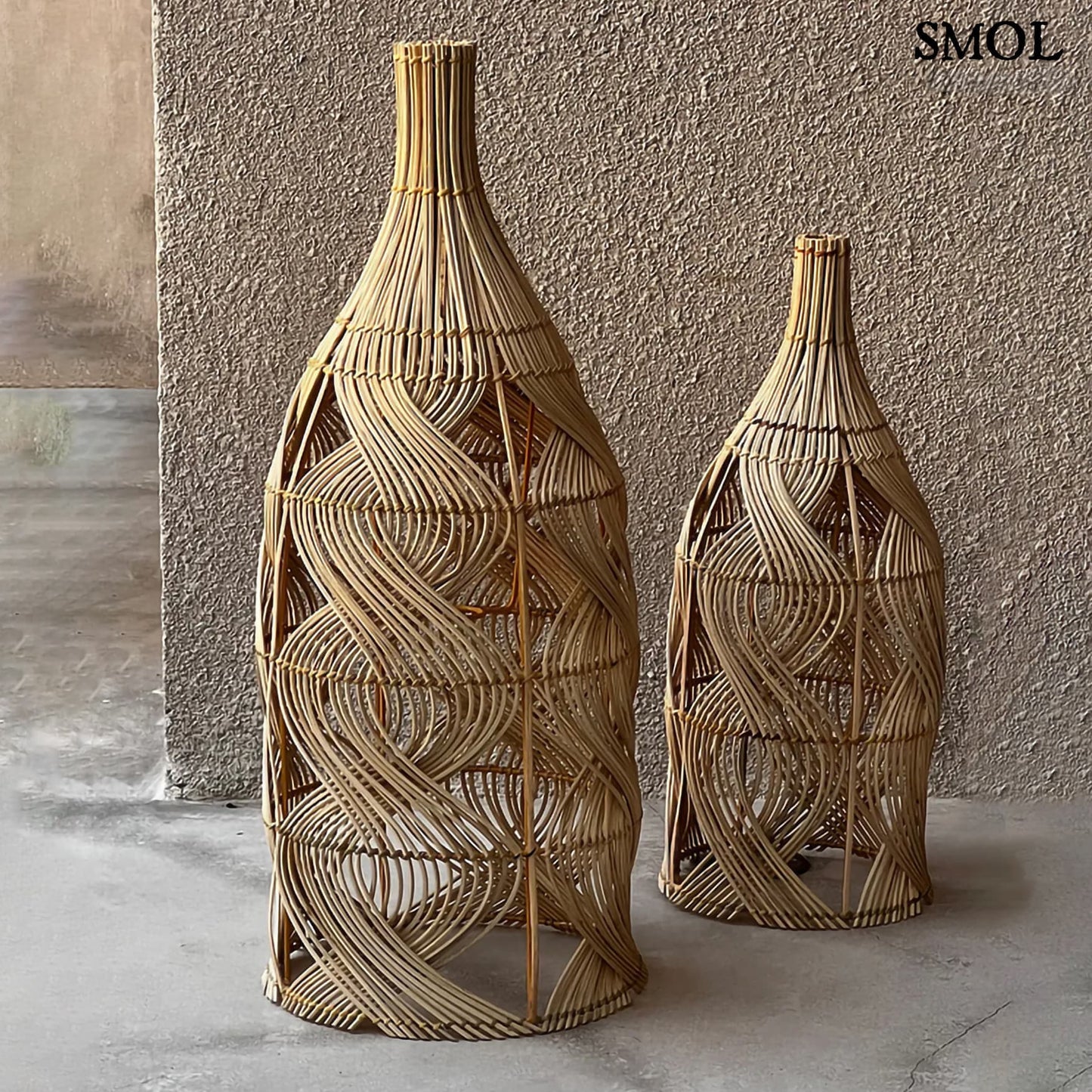 Természetes Rattan Lámpaernyő, 55 cm | GARAFFA | SMOL - állólámpaként