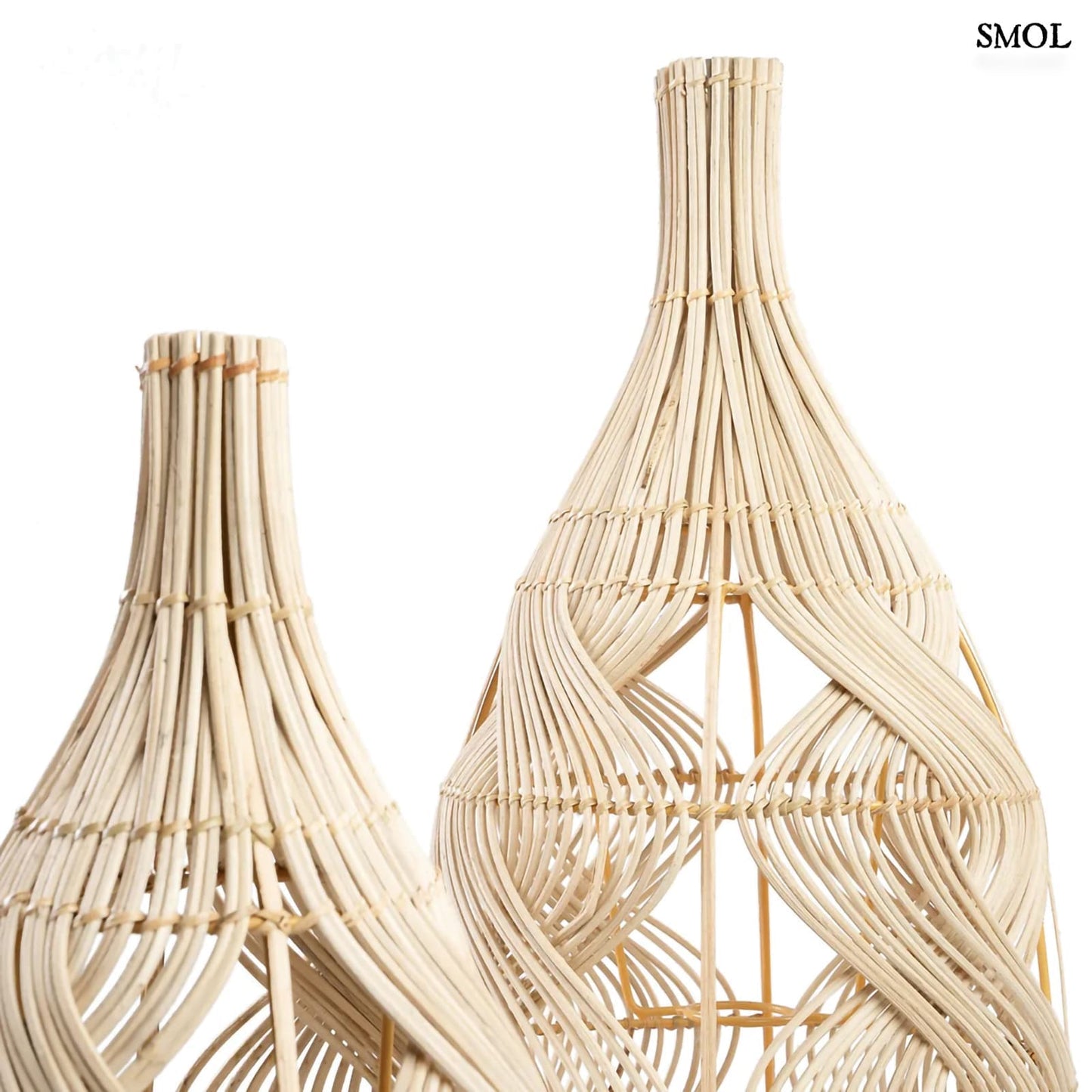 Természetes Rattan Lámpaernyő, 55 cm | GARAFFA | SMOL - felső rész nagyítva