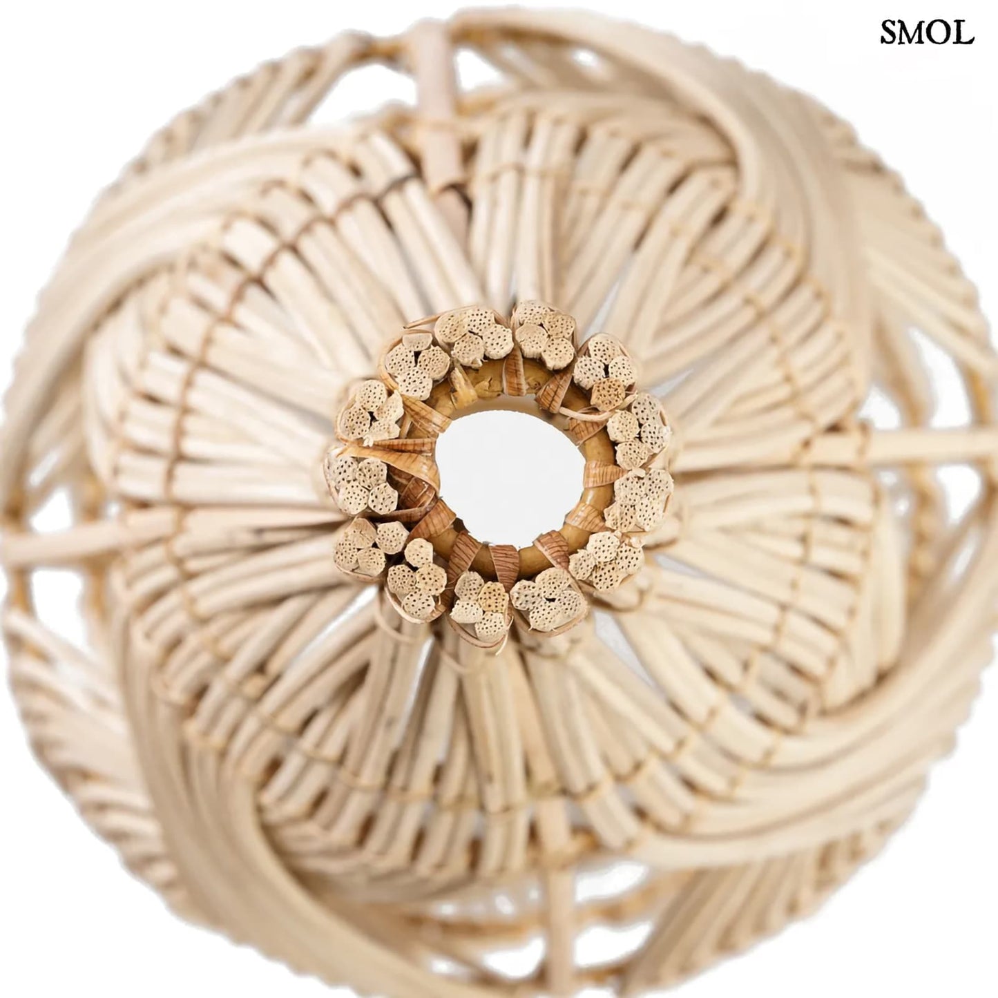 Természetes Rattan Lámpaernyő, 55 cm | GARAFFA | SMOL - felső fonat nagyítva