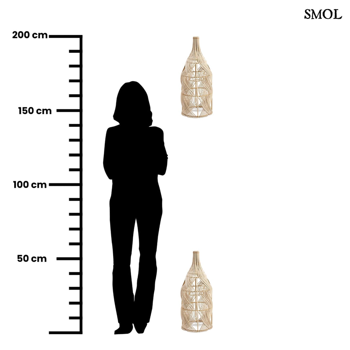 Természetes Rattan Lámpaernyő, 55 cm | GARAFFA | SMOL - méretarányosan