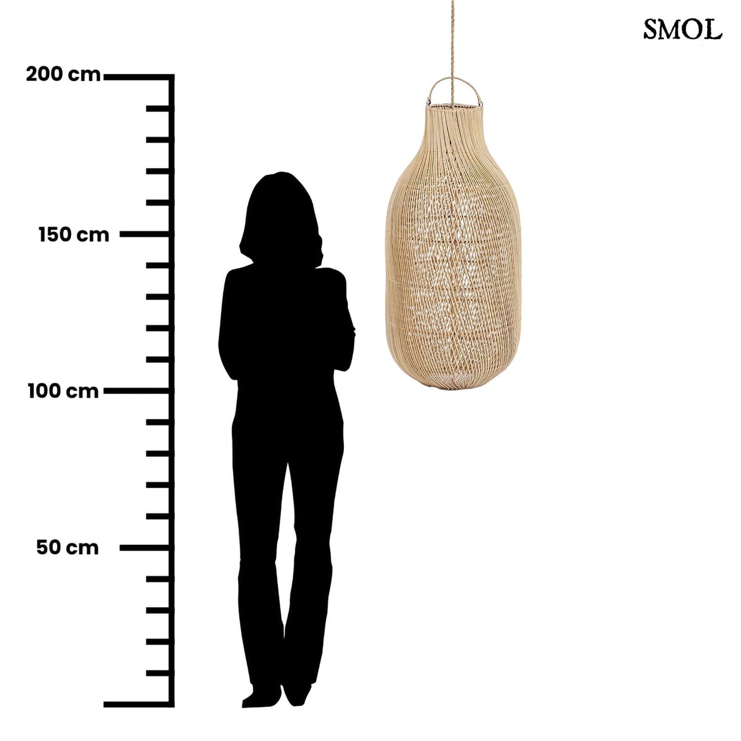 Természetes Rattan Lámpaernyő, 90 cm | KENDI | SMOL - méretarányosan