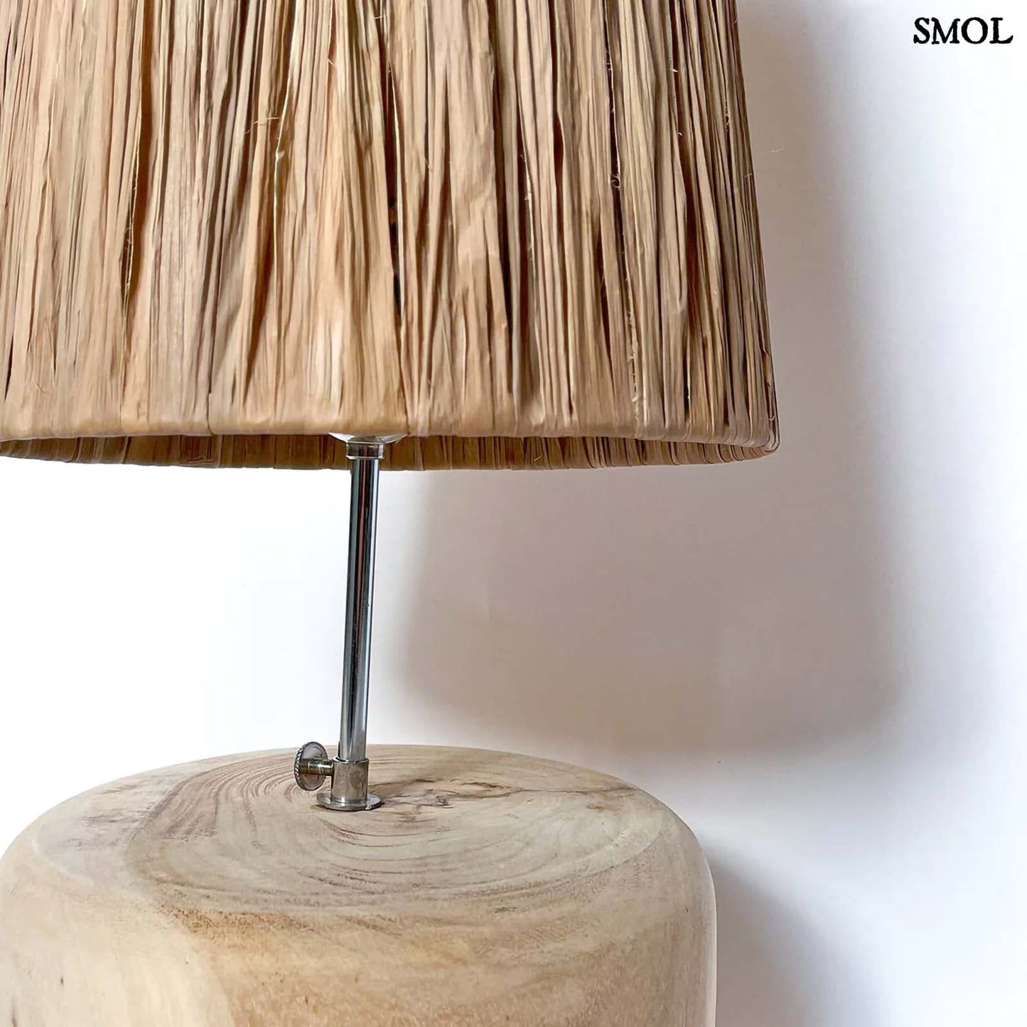 Természetes Teakfa Asztali lámpa, 55 cm | RAFFIA TEAK | SMOL - nagyítva