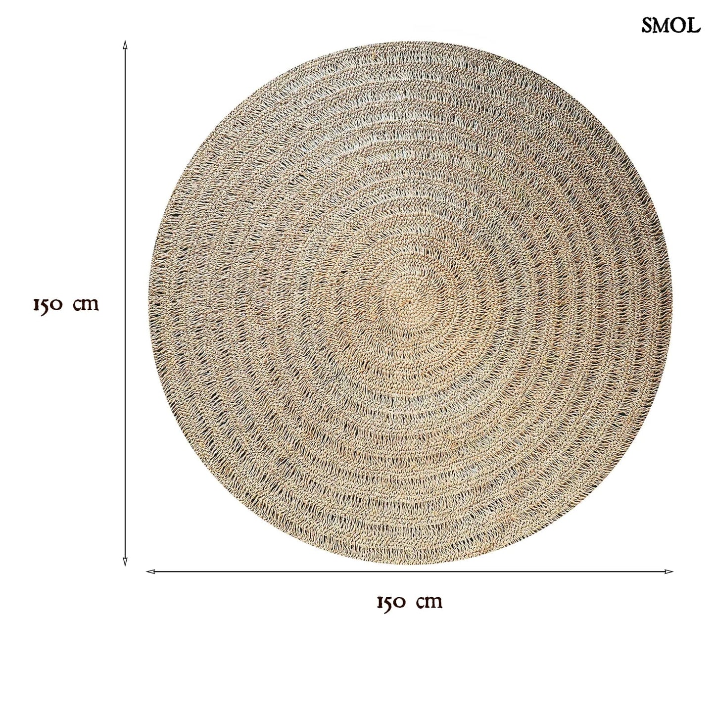 Természetes Tengerifű Szőnyeg, 150 cm | SEAGRASS CARPET - smol.hu - méretekkel