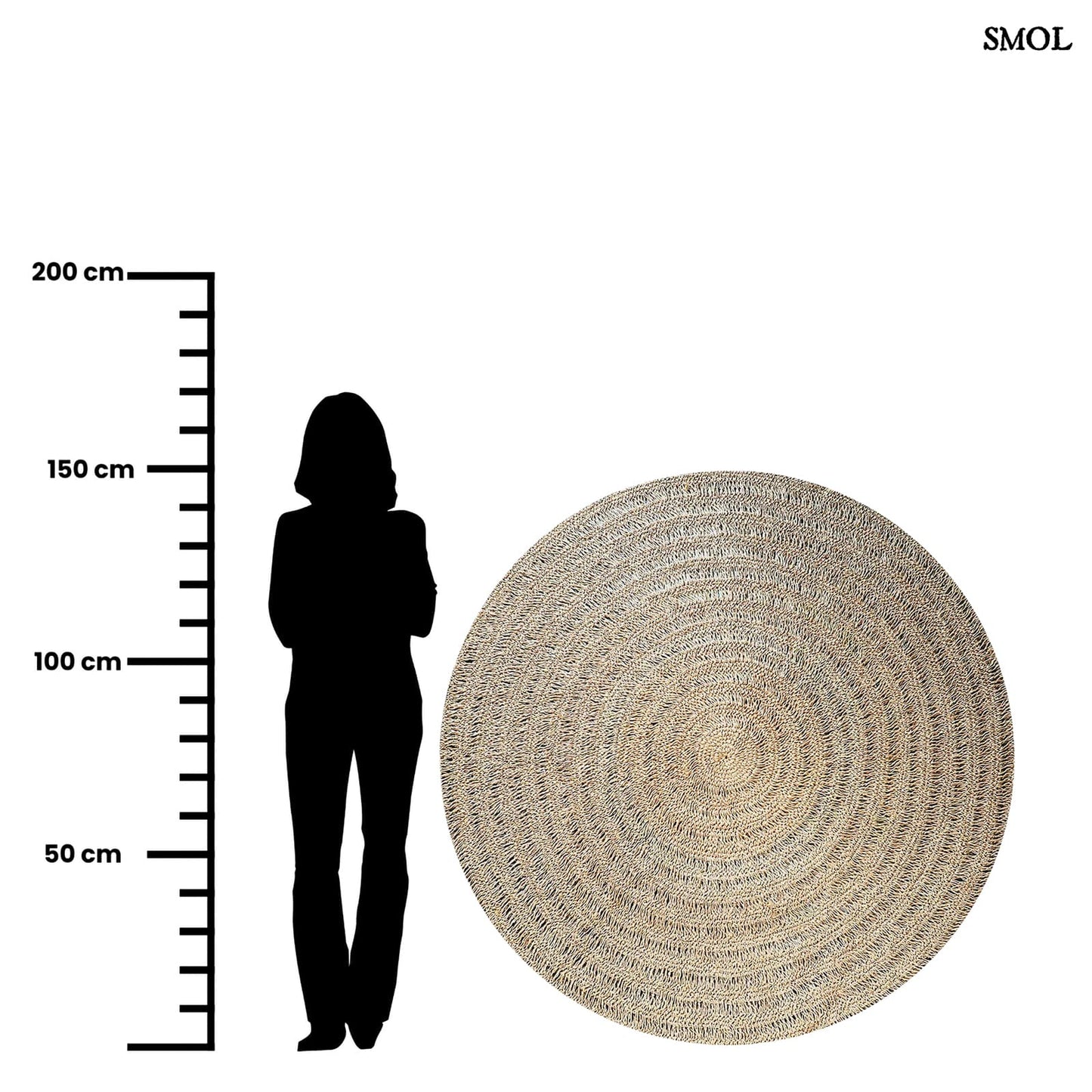 Természetes Tengerifű Szőnyeg, 150 cm | SEAGRASS CARPET - smol.hu - méretarányosan