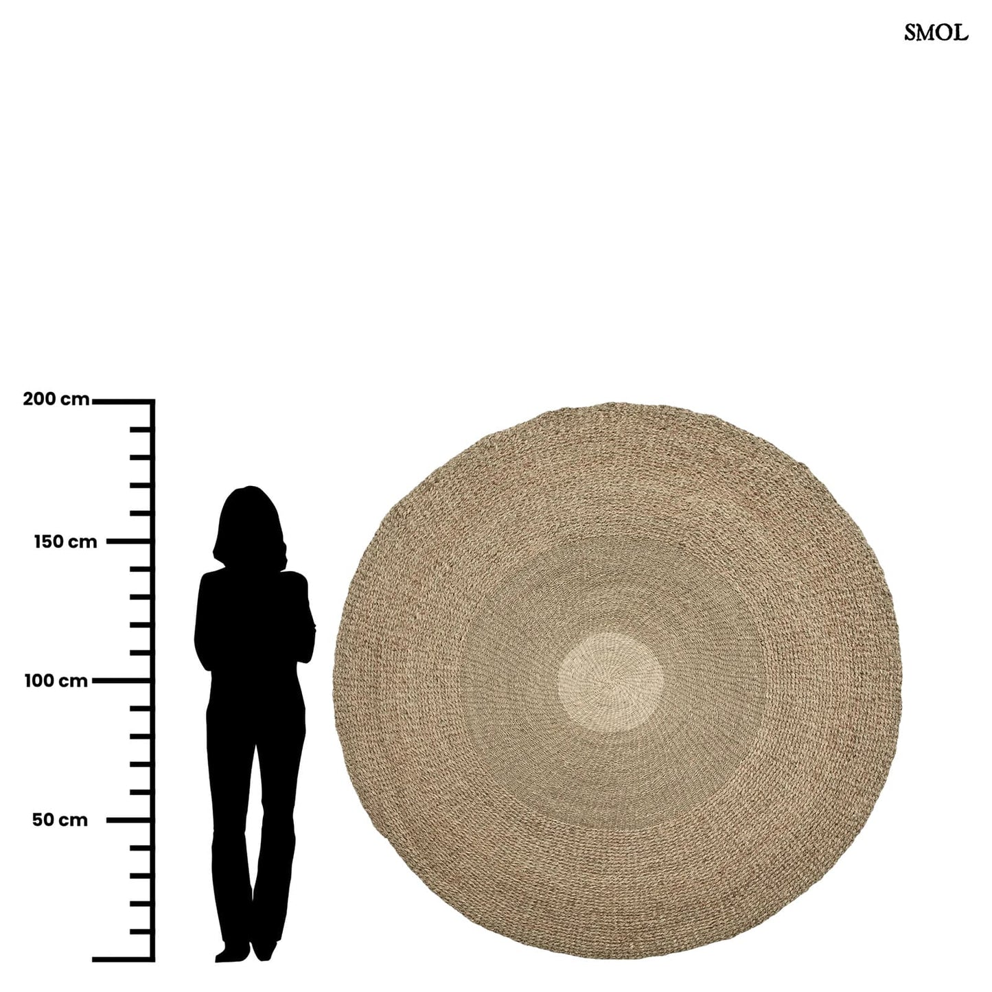 Természetes Tengerifű Szőnyeg, 200 cm | MEKONG | SMOL - méretarányosan