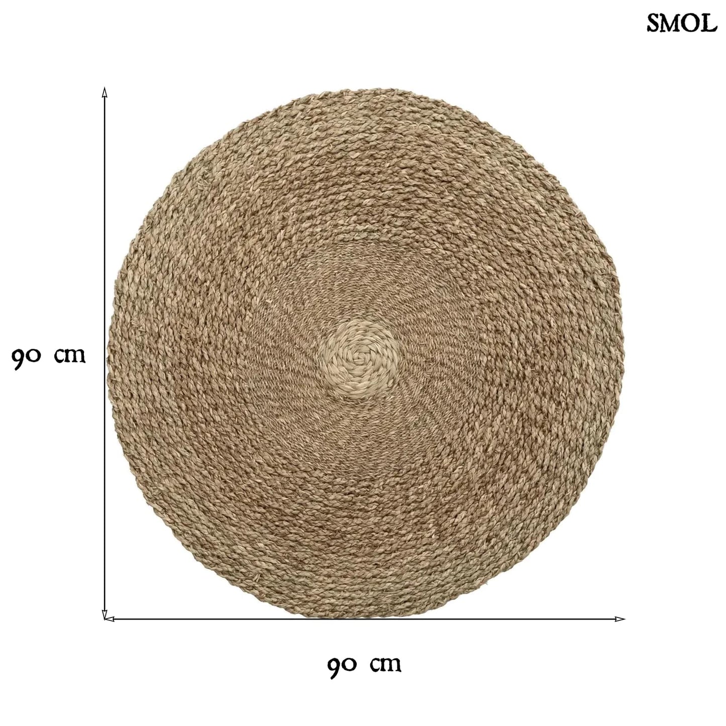 Természetes Tengerifű Szőnyeg, 90 cm | MEKONG | SMOL - méretekkel