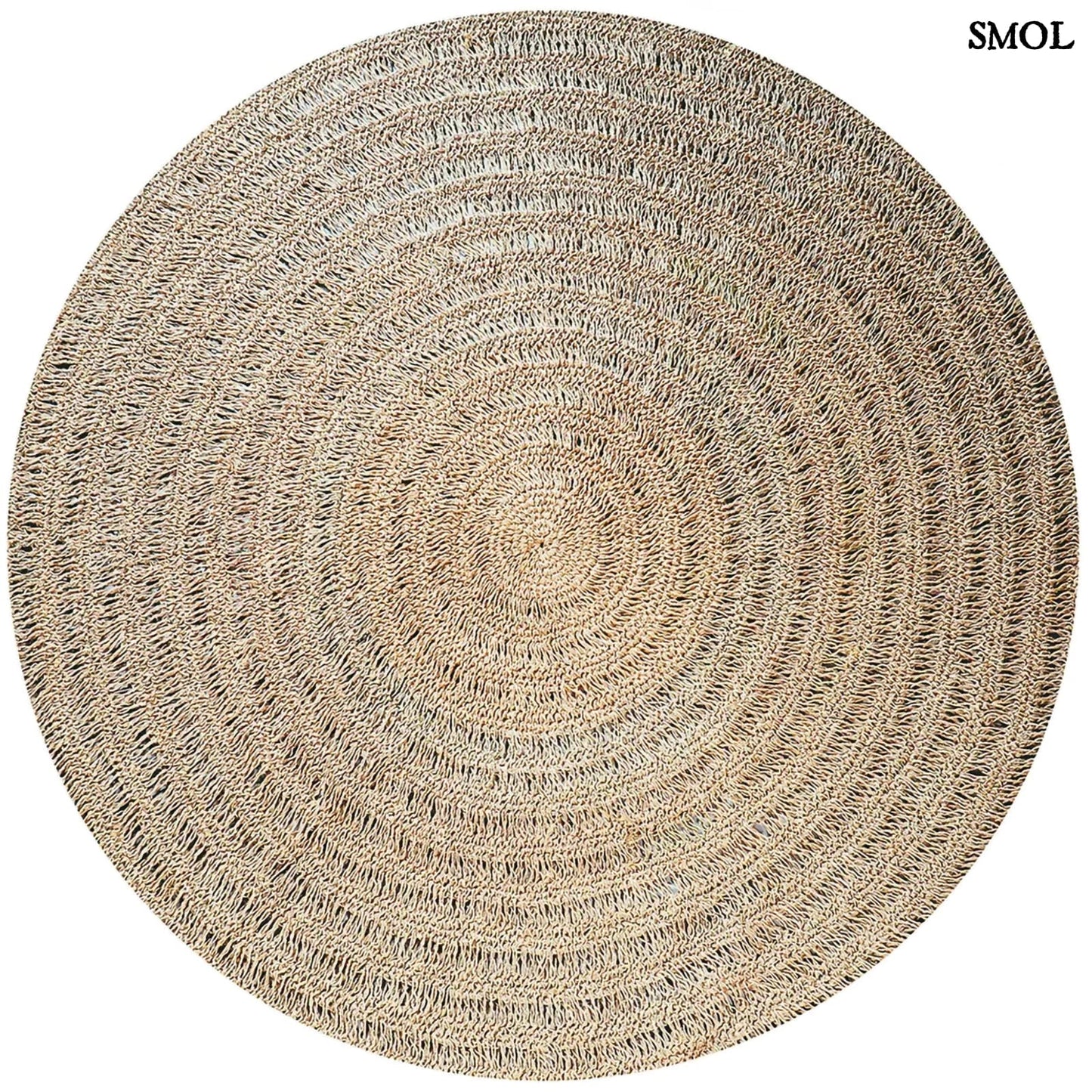 Természetes Tengerifű Szőnyeg, kerek | SEAGRASS CARPET | SMOL - fehér háttérrel