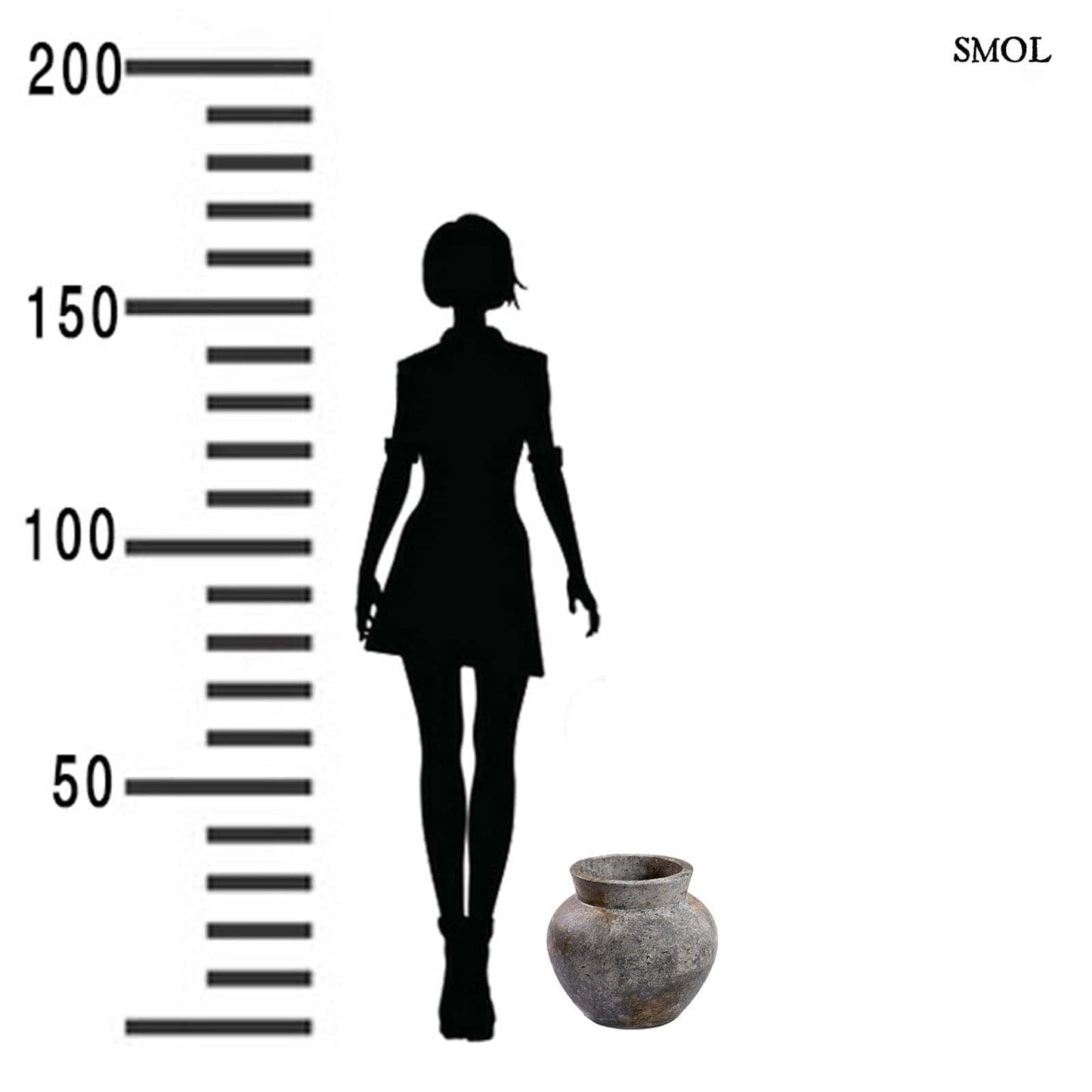FUNKY, antikolt szürke váza, ⌀33 cm - smol.hu - méretarányosan