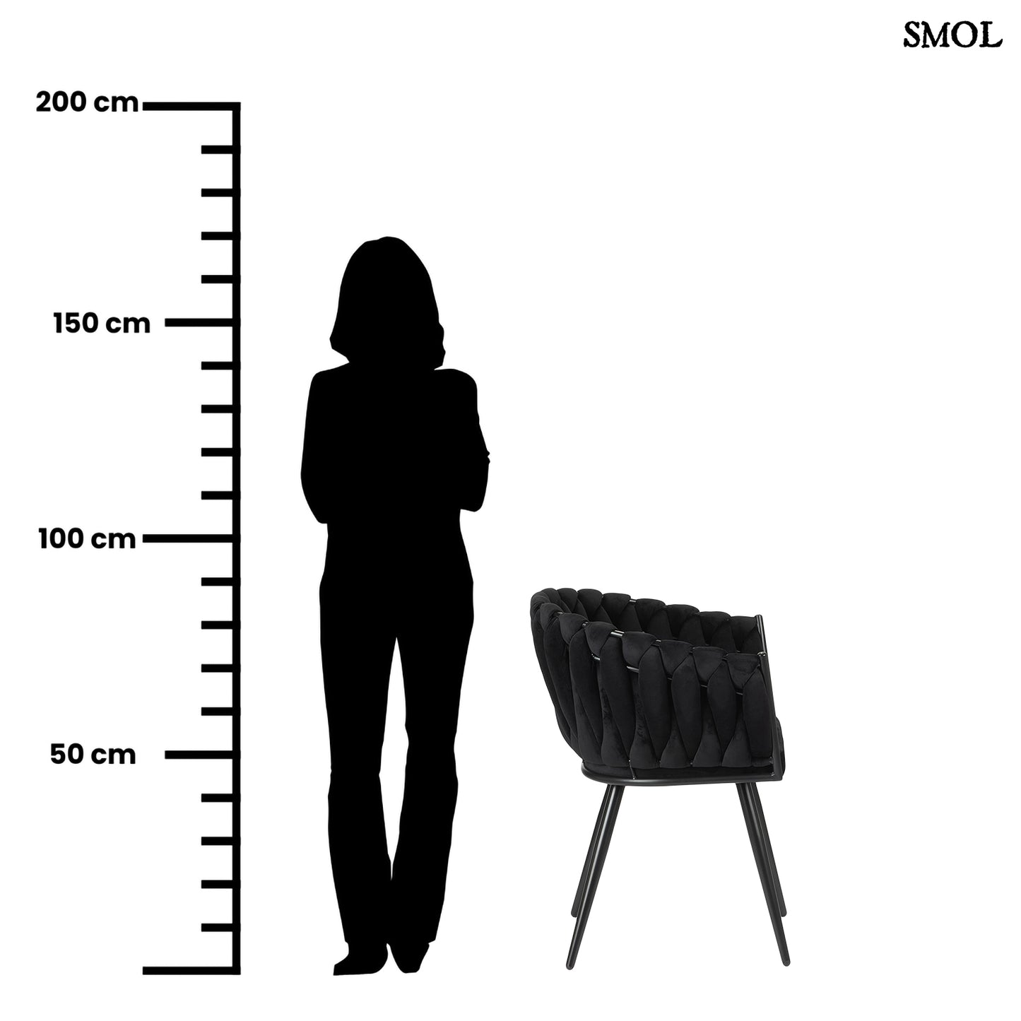 WAVE BLACK, 2 db kárpitozott étkezőszék - smol.hu - méretarányosan