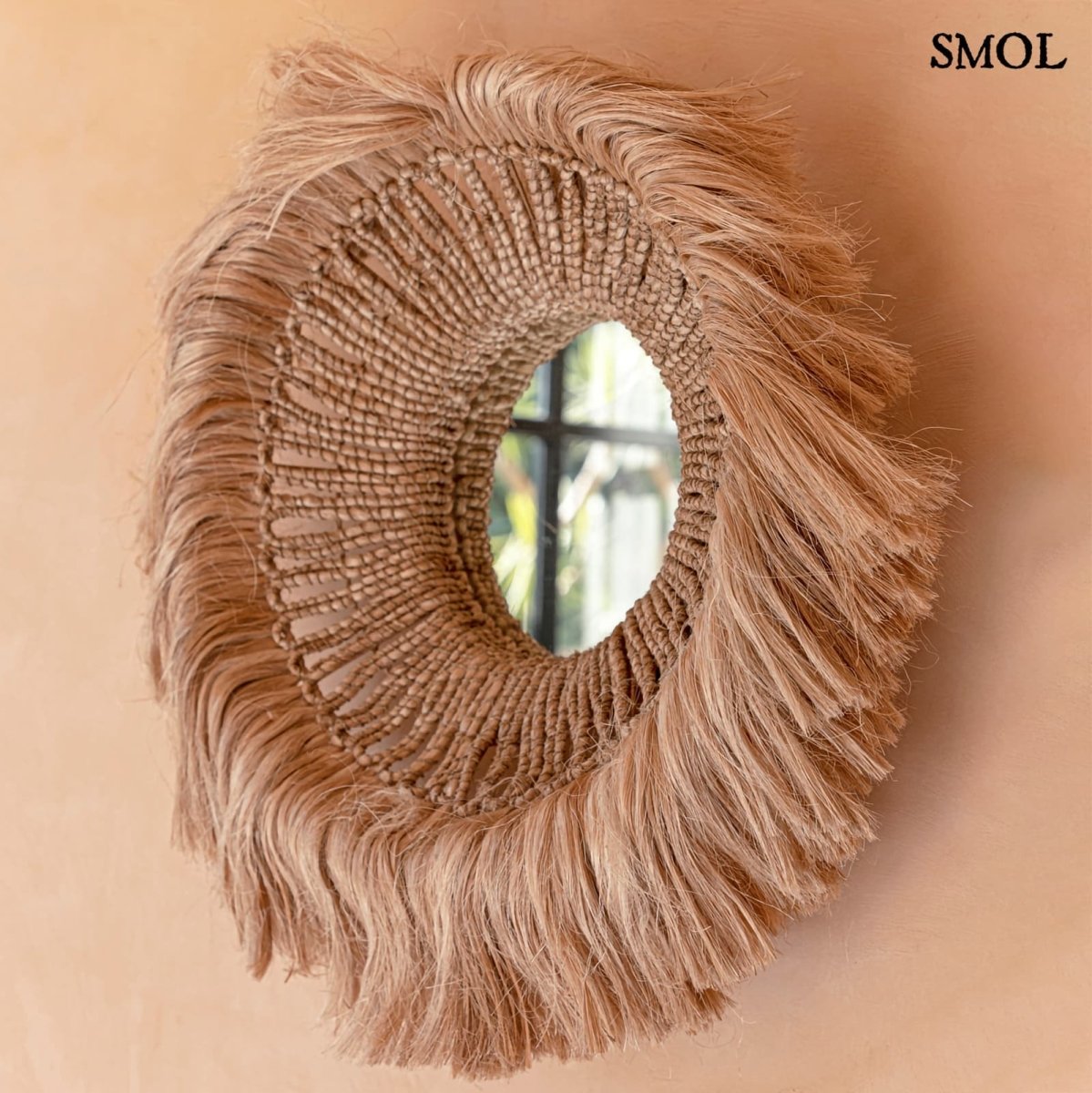 Fonott boho falitükör – L | ABACA SOLOMON - SMOL