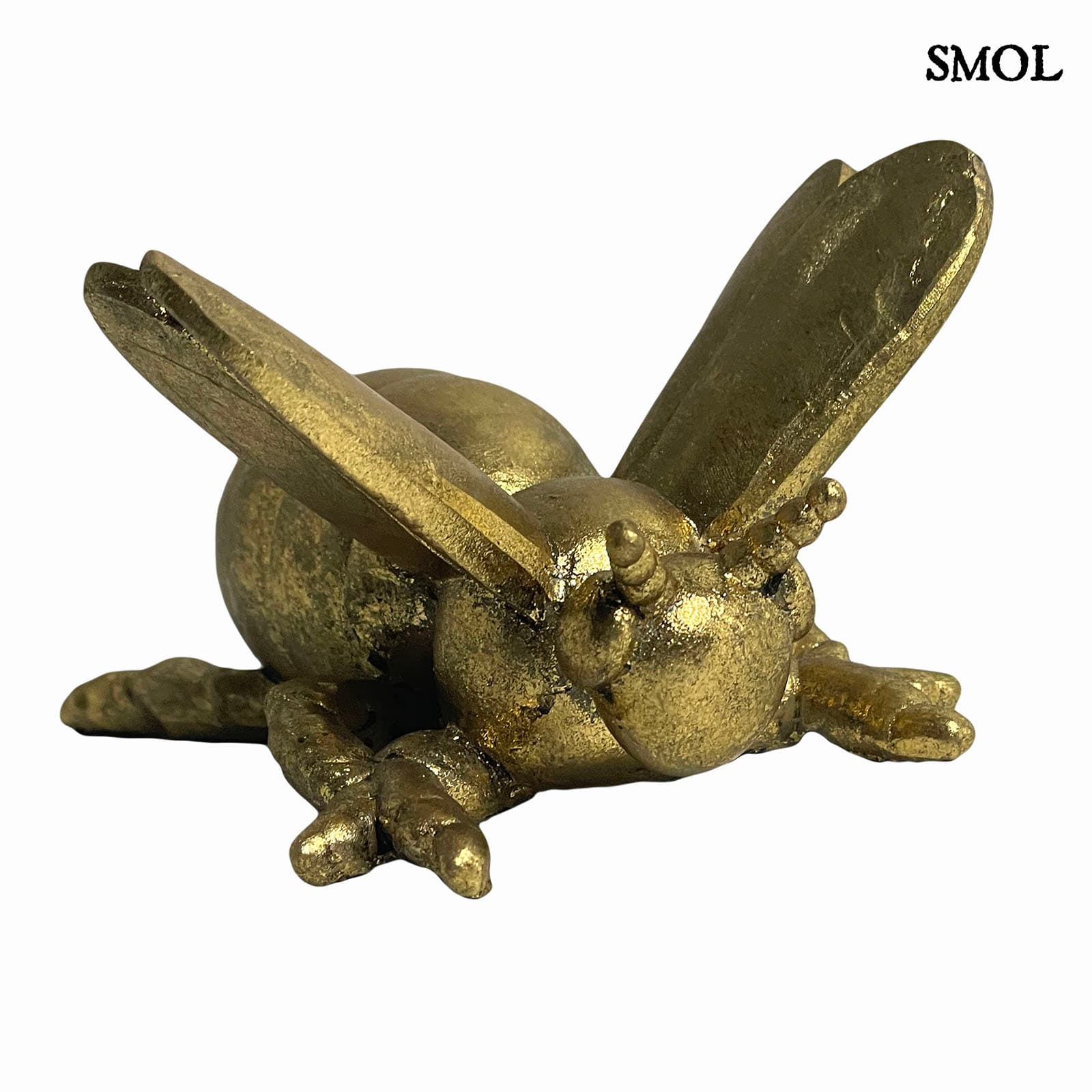 Dekoráció - méhecske, antikolt arany, 10 cm | BEE - smol.hu - fehér háttérrel