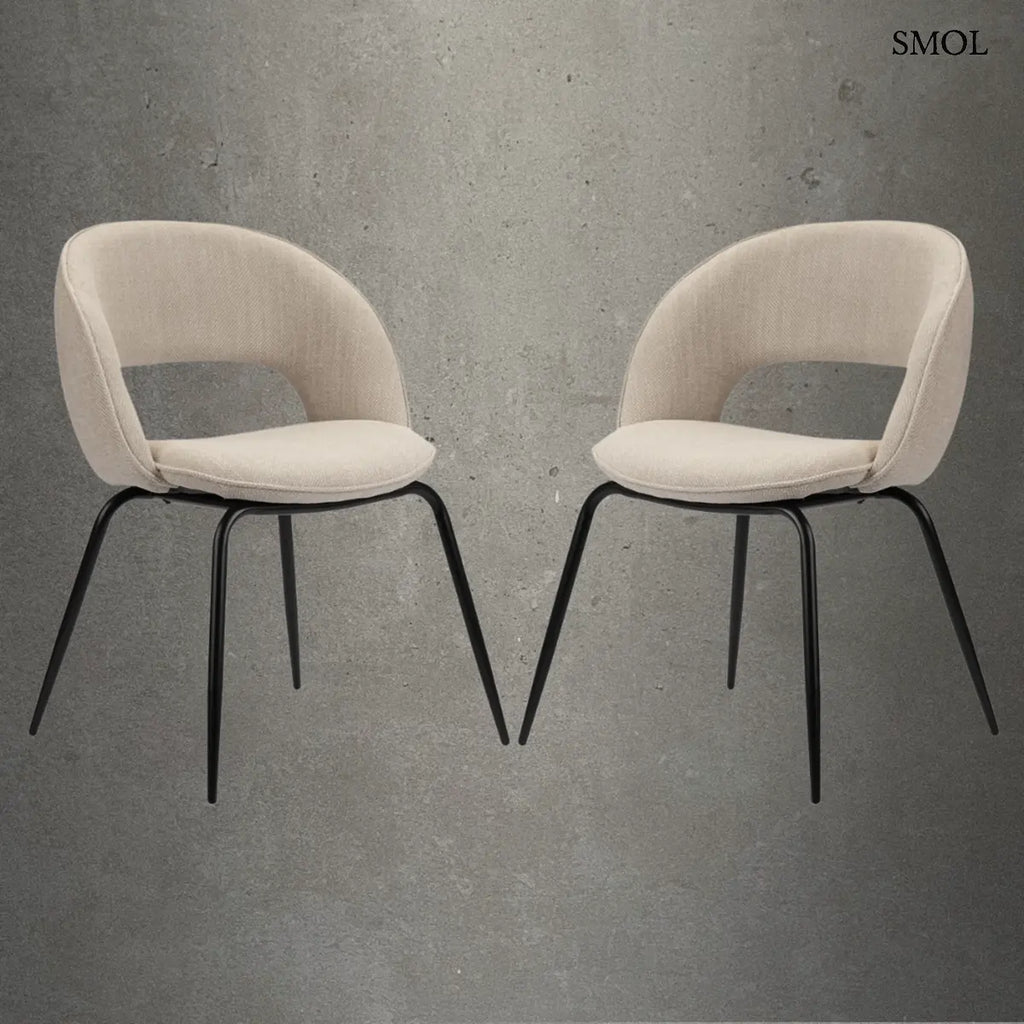 Dining chair set - 2 pcs, upholstered | RAINBOW BEIGE