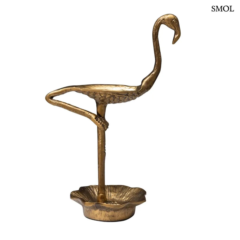 Ékszertartó – antik arany flamingó szobor | FLAMINGO