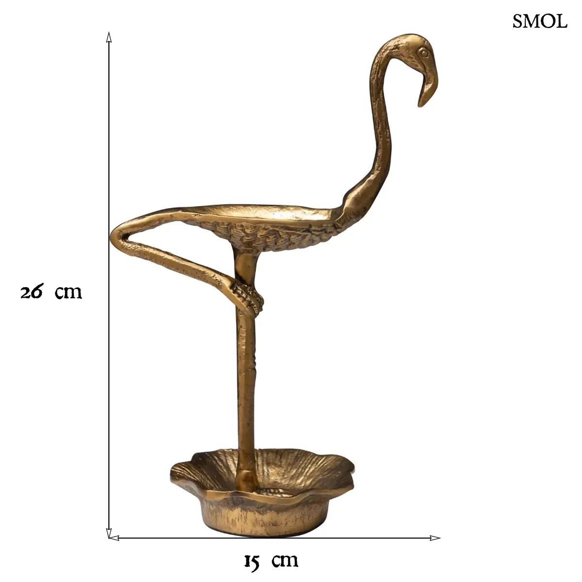 Ékszertartó – antik arany flamingó szobor | FLAMINGO