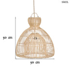 Kézzel font natúr rattan lámpaernyő hagyományos matcha ecset formájú designnal, méretekkel