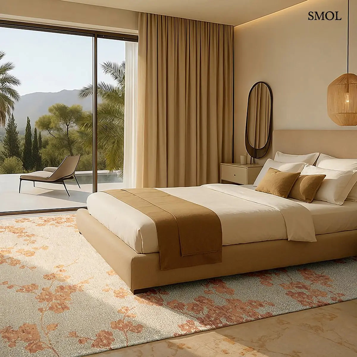 Szőnyeg – sakura minta, bézs | ECO RUG PETAL DEW