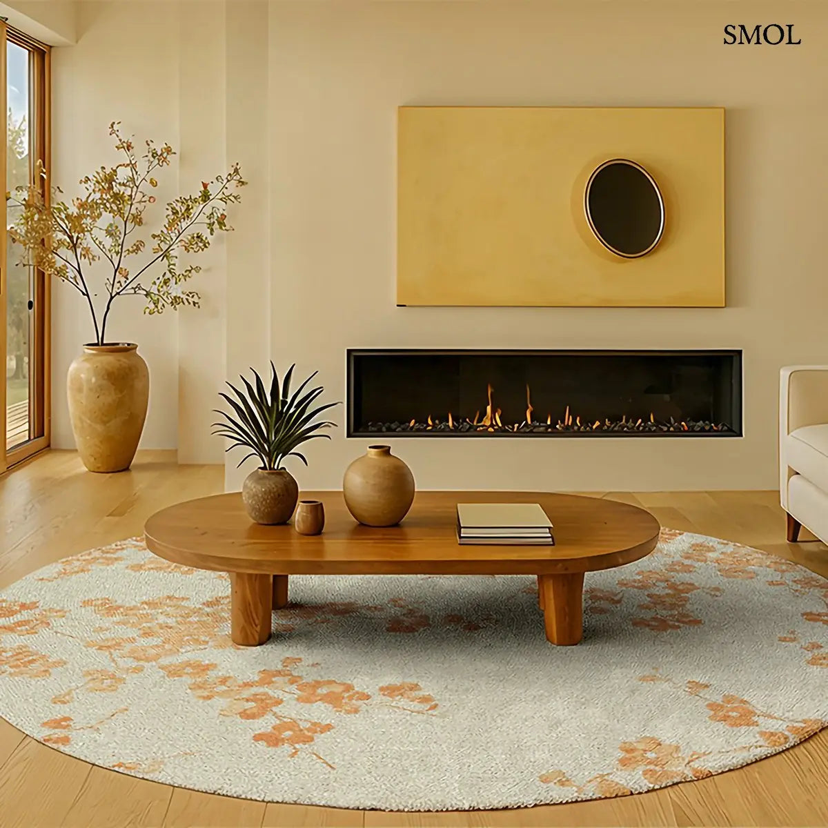 Szőnyeg – sakura minta, bézs | ECO RUG PETAL DEW