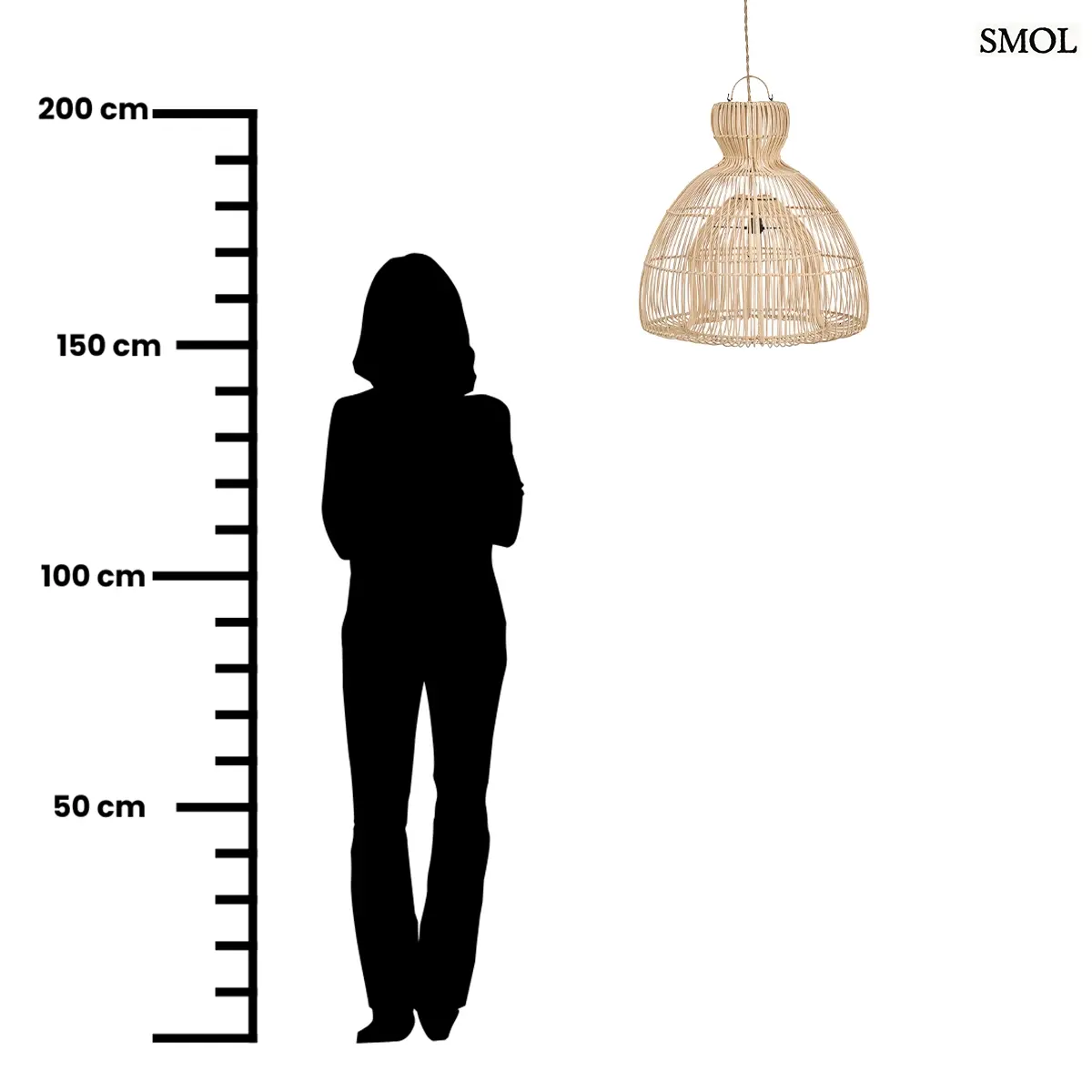 Kézzel font natúr rattan lámpaernyő hagyományos matcha ecset formájú designnal, méretarányosan