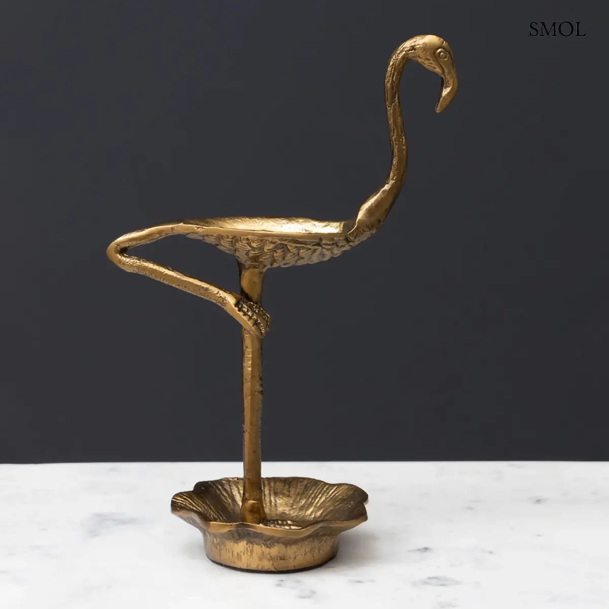 Ékszertartó – antik arany flamingó szobor | FLAMINGO