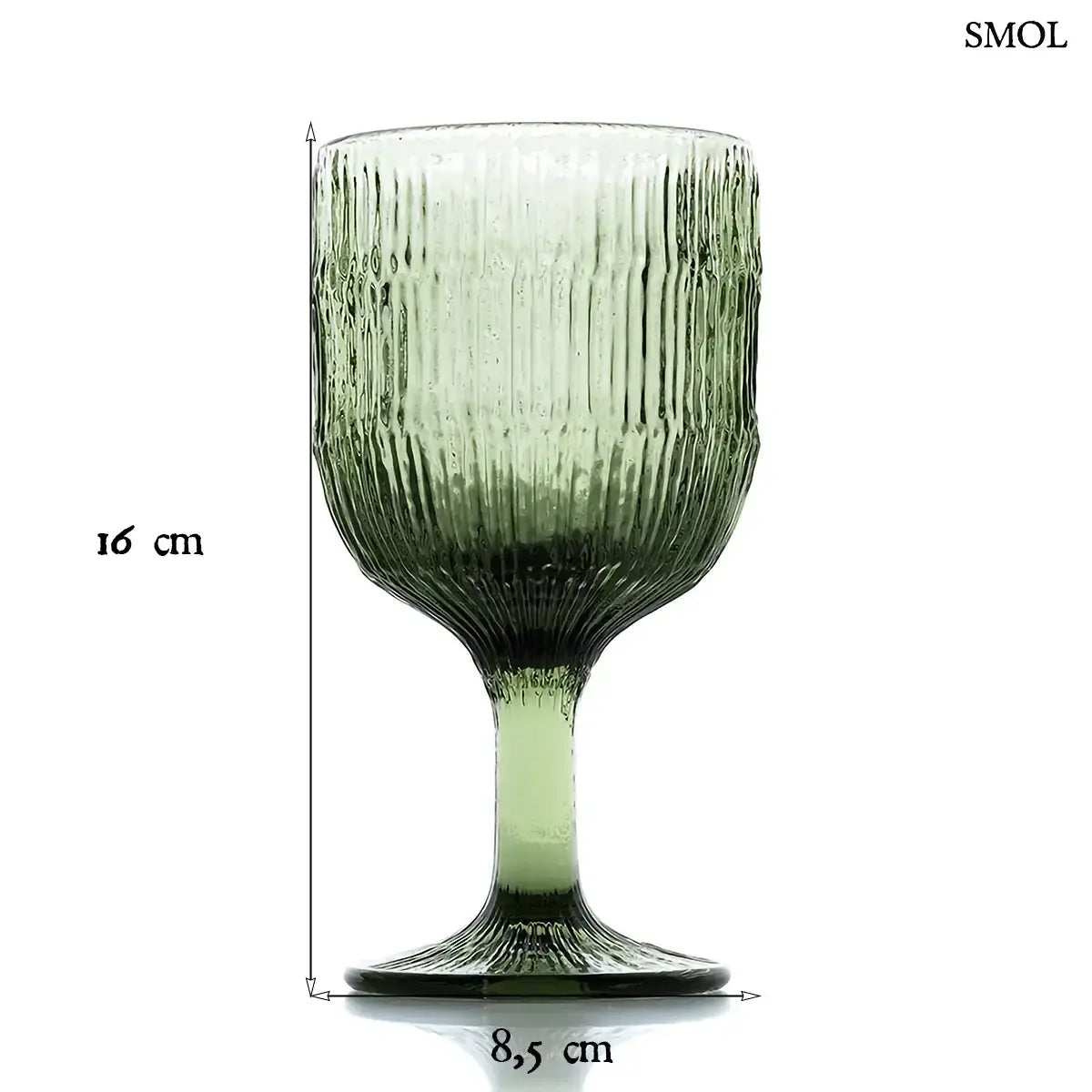 Borospohár szett (6 db) – hullámos mintás, zöld | MOSS RIPPLE