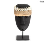 Sumba kőszobor – kagyló pánttal, fekete | SUMBA35