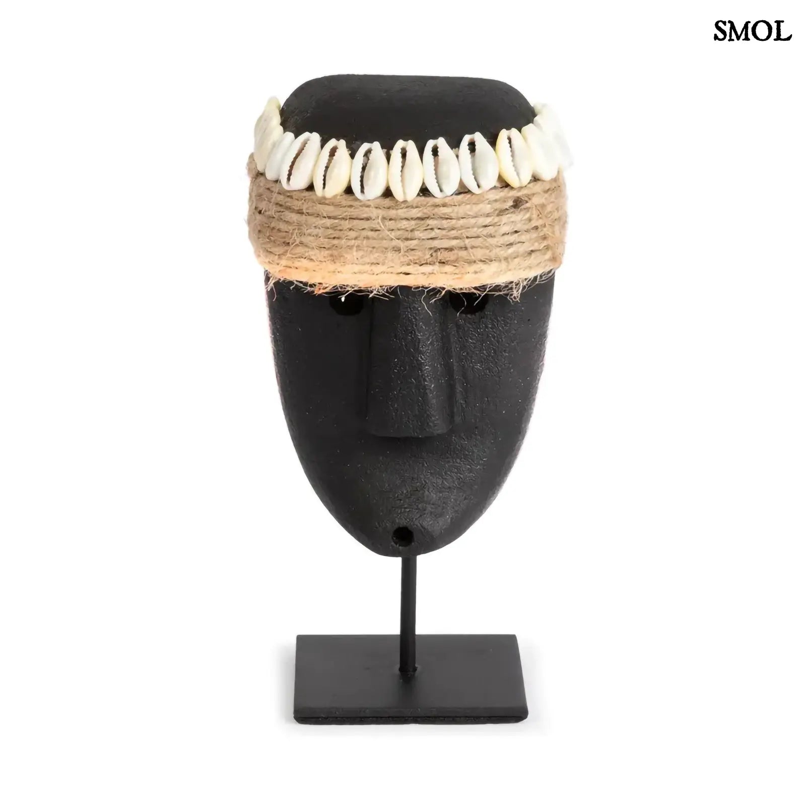 Sumba kőszobor – kagyló pánttal, fekete | SUMBA35