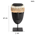 Sumba kőszobor – kagyló pánttal, fekete | SUMBA35