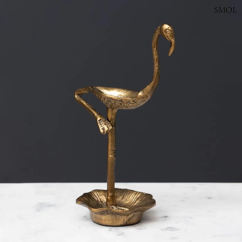 Ékszertartó – antik arany flamingó szobor | FLAMINGO