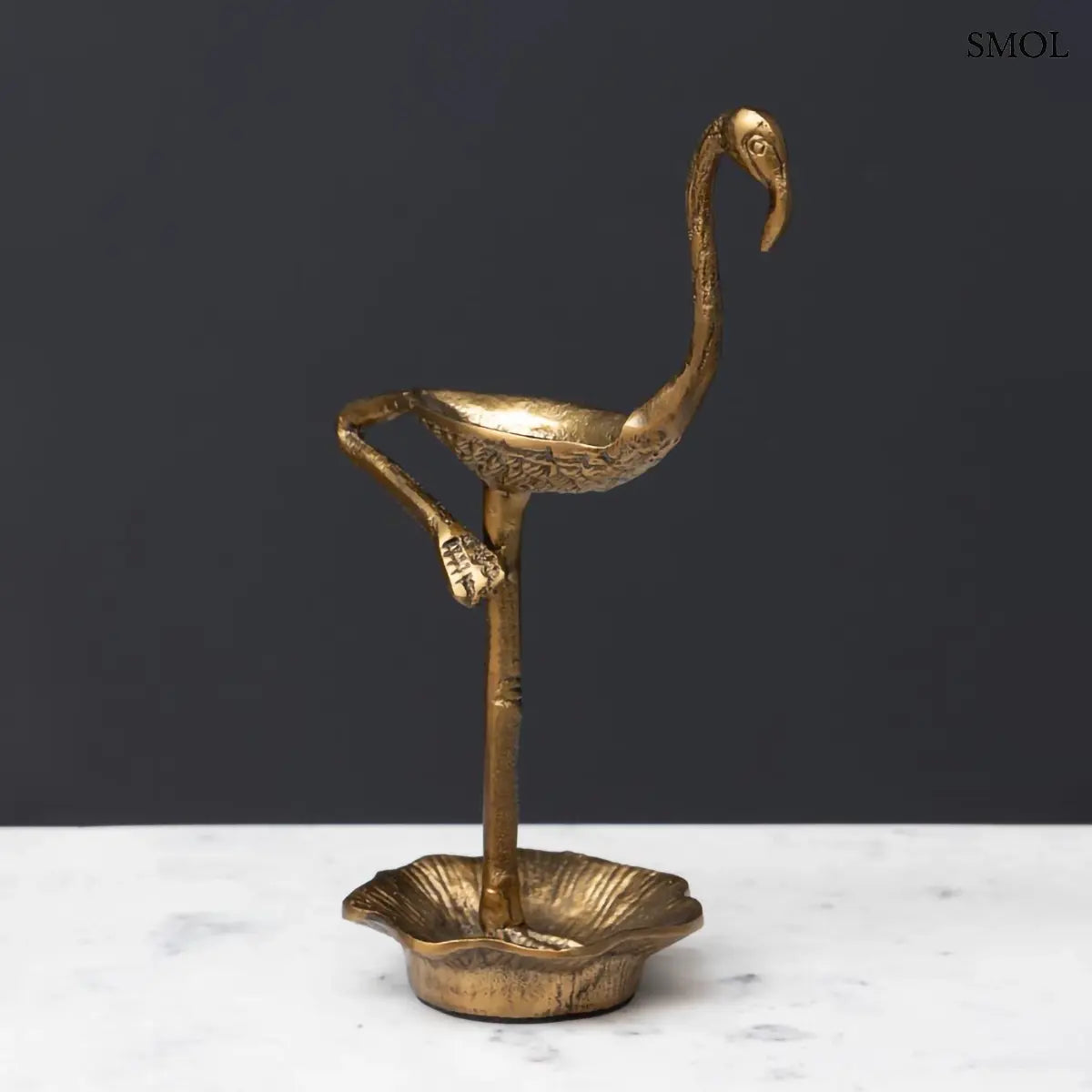 Ékszertartó – antik arany flamingó szobor | FLAMINGO