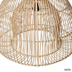 Kézzel font natúr rattan lámpaernyő hagyományos matcha ecset formájú designnal, nagyítva