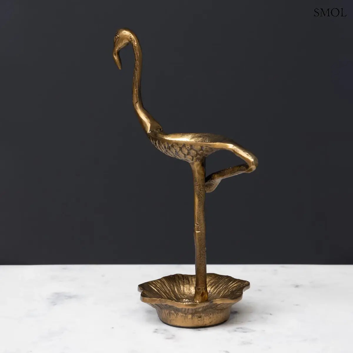 Ékszertartó – antik arany flamingó szobor | FLAMINGO