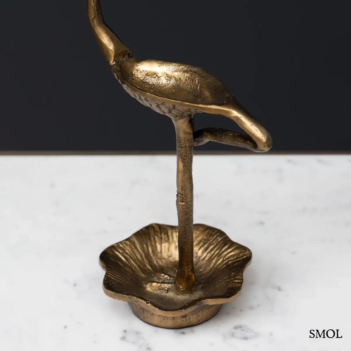 Ékszertartó – antik arany flamingó szobor | FLAMINGO