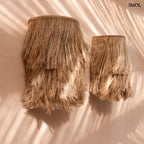 ABACA – természetes falilámpa, natúr - 35 cm - smol.hu - kettő falilámpa egymás mellett a falon